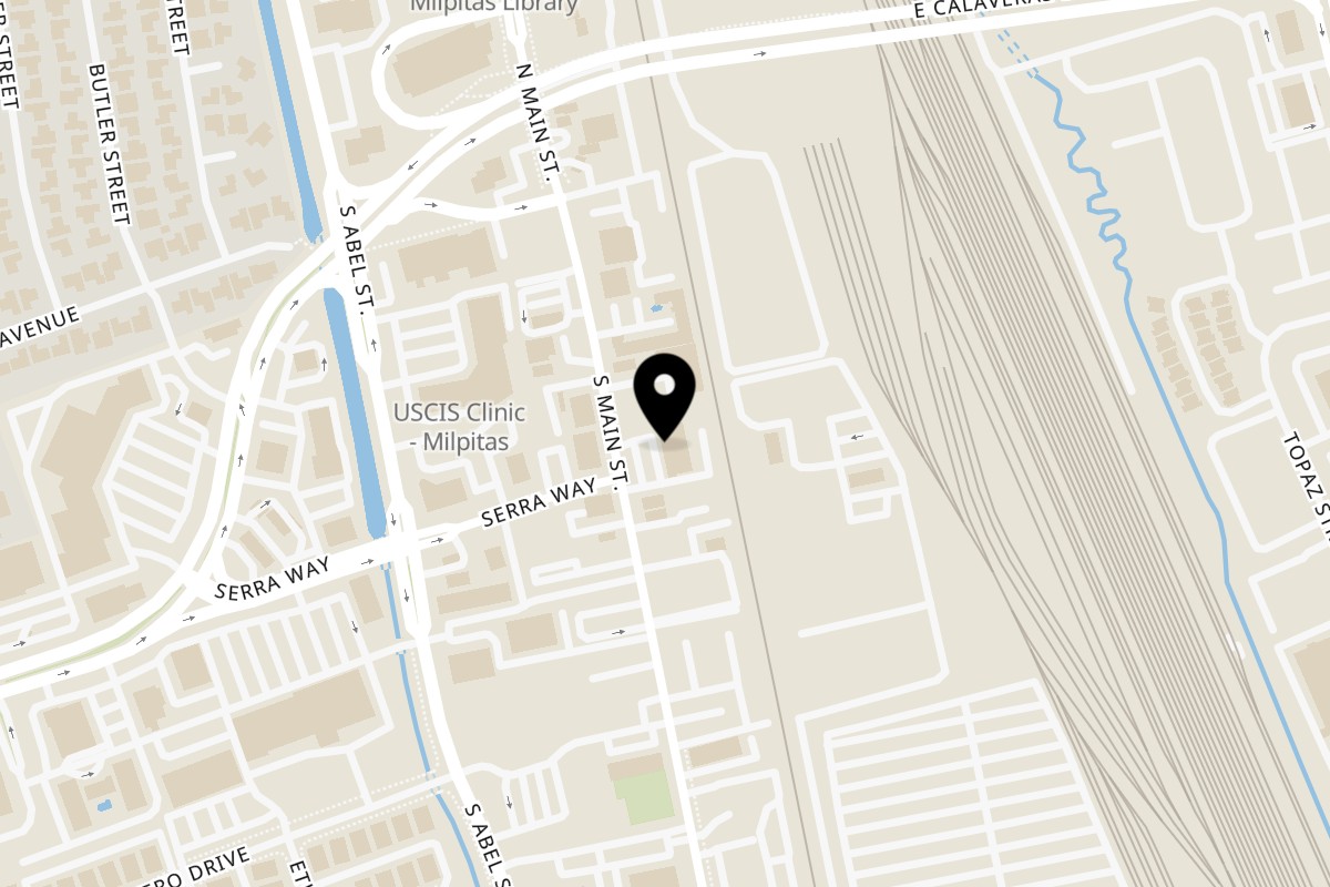 Map showing the location of Kathmandu Cuisine on 138 S Main St in Milpitas